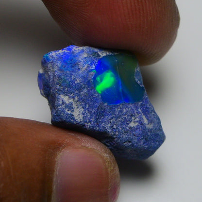 Rare Blue Opal 17.40 Carats | Natural Blue Ethiopian Opal Rough - Ready for Cutting & Jewelry!