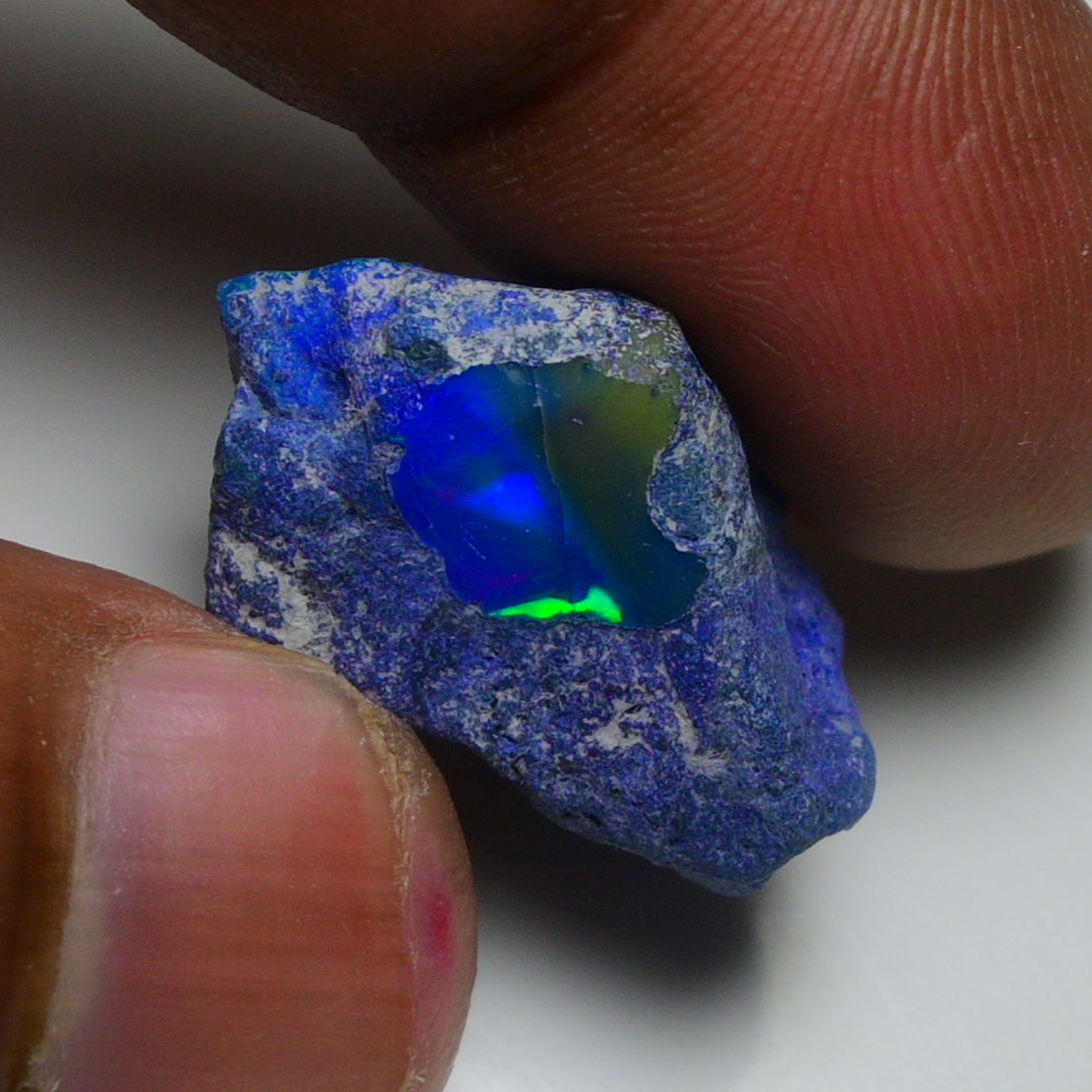 Rare Blue Opal 17.40 Carats | Natural Blue Ethiopian Opal Rough - Ready for Cutting & Jewelry!