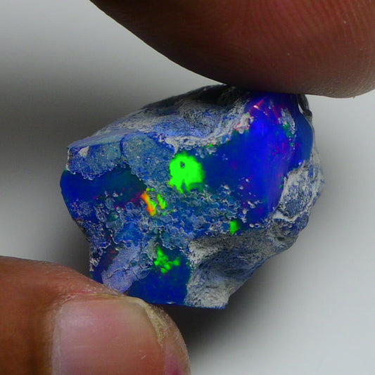 Rare Blue Opal 19.75 Carats | Natural Blue Ethiopian Opal Rough - Ready for Cutting & Jewelry!