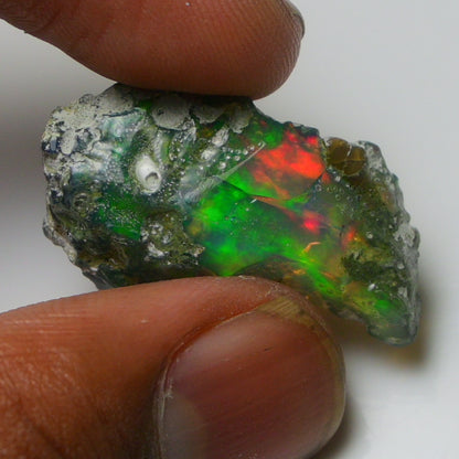 Black Opal Weight: 15.00  Carats | Natural Black Ethiopian Opal Rough - Ready for Cutting & Jewelry