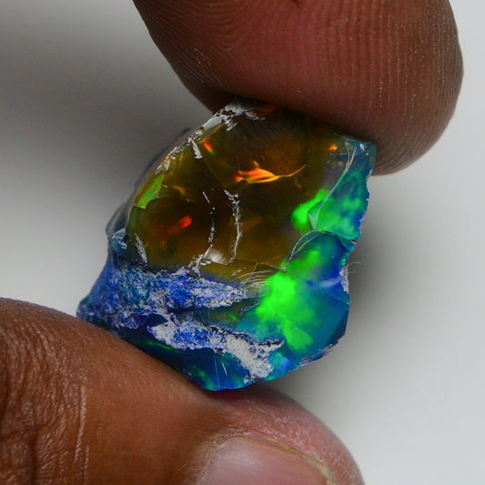 Rare Blue Opal 18.95 Carats | Natural Blue Ethiopian Opal Rough - Ready for Cutting & Jewelry!