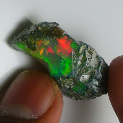 Black Opal Weight: 15.00  Carats | Natural Black Ethiopian Opal Rough - Ready for Cutting & Jewelry