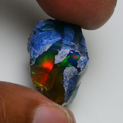 Rare Blue Opal 18.95 Carats | Natural Blue Ethiopian Opal Rough - Ready for Cutting & Jewelry!