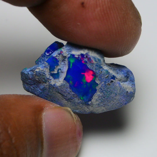 Rare Blue Opal 16.80 Carats | Natural Blue Ethiopian Opal Rough - Ready for Cutting & Jewelry!