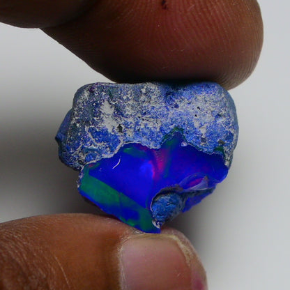 Rare Blue Opal 15.25 Carats | Natural Blue Ethiopian Opal Rough - Ready for Cutting & Jewelry!