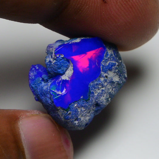Rare Blue Opal 15.25 Carats | Natural Blue Ethiopian Opal Rough - Ready for Cutting & Jewelry!
