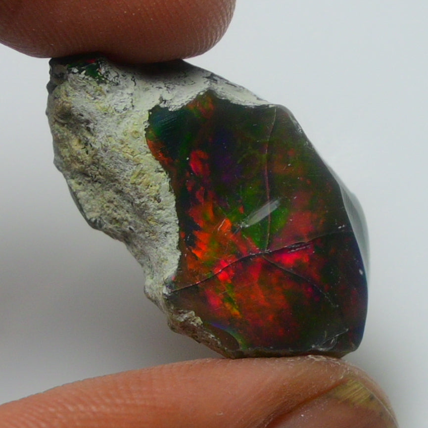Black Opal Weight: 14.30  Carats | Natural Black Ethiopian Opal Rough - Ready for Cutting & Jewelry