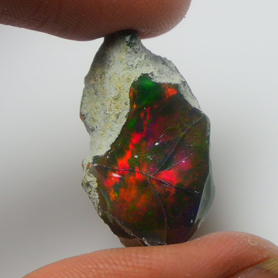 Black Opal Weight: 14.30  Carats | Natural Black Ethiopian Opal Rough - Ready for Cutting & Jewelry