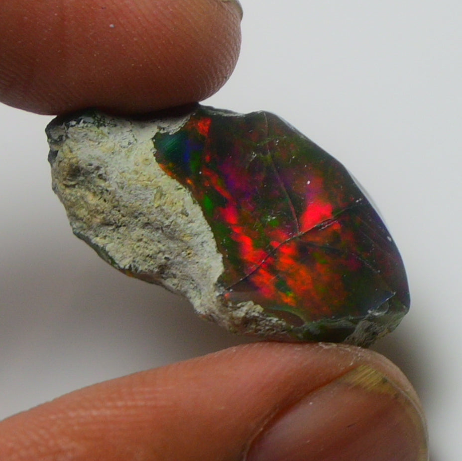 Black Opal Weight: 14.30  Carats | Natural Black Ethiopian Opal Rough - Ready for Cutting & Jewelry