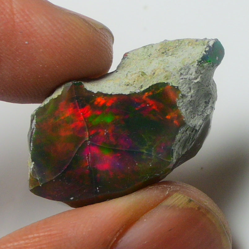 Black Opal Weight: 14.30  Carats | Natural Black Ethiopian Opal Rough - Ready for Cutting & Jewelry