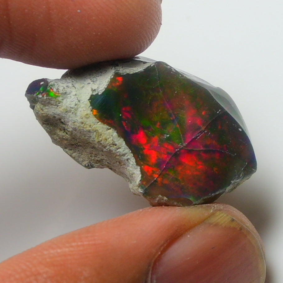 Black Opal Weight: 14.30  Carats | Natural Black Ethiopian Opal Rough - Ready for Cutting & Jewelry