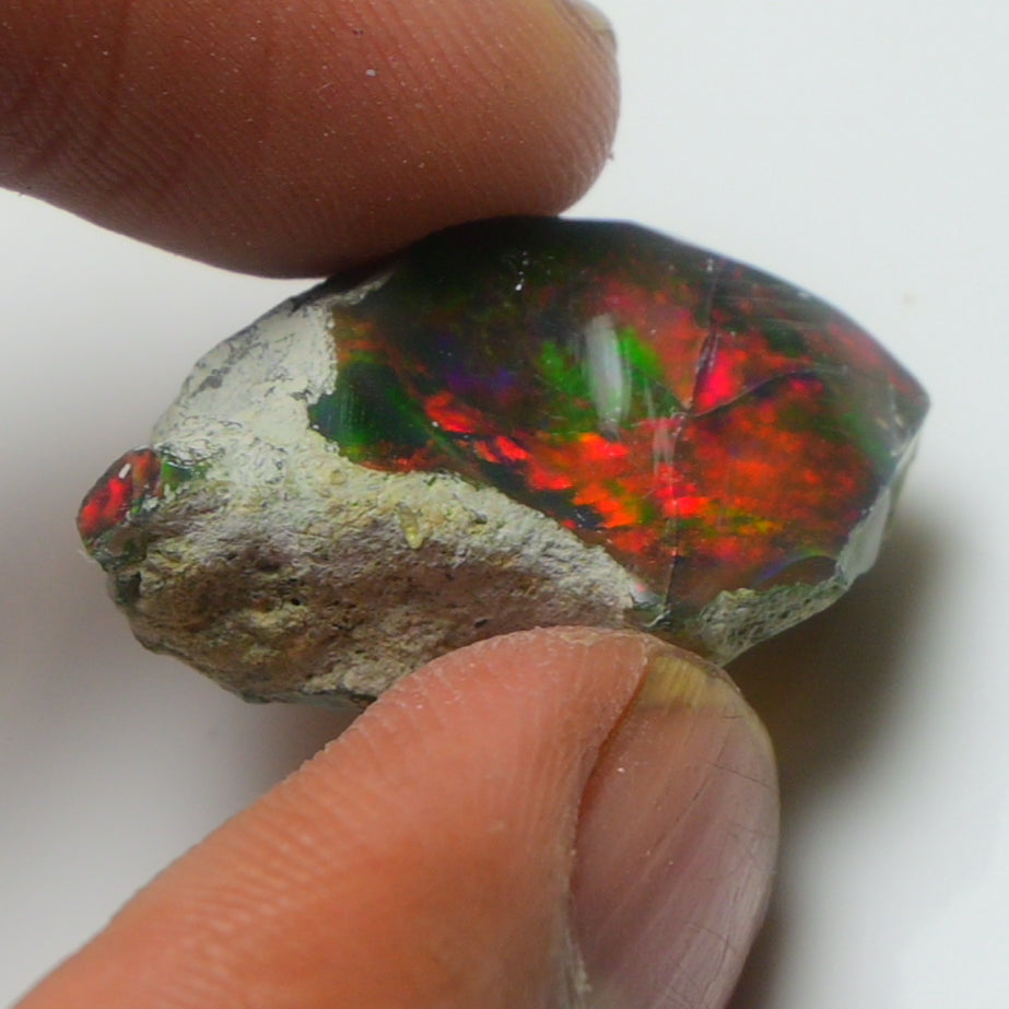Black Opal Weight: 14.30  Carats | Natural Black Ethiopian Opal Rough - Ready for Cutting & Jewelry