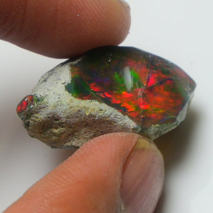 Black Opal Weight: 14.30  Carats | Natural Black Ethiopian Opal Rough - Ready for Cutting & Jewelry
