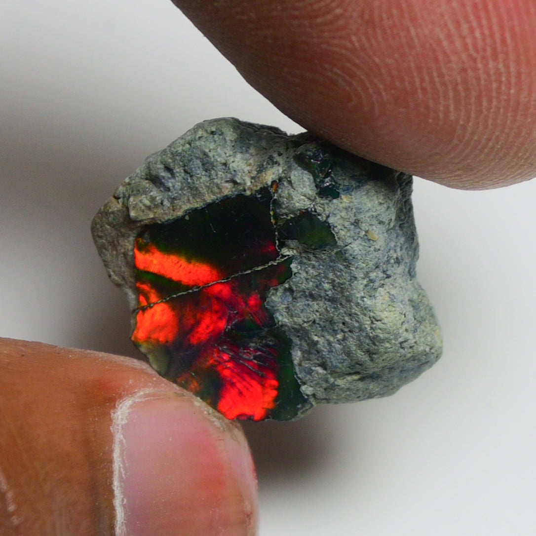 Rare Black Opal 10.00 Carats | Natural Black Ethiopian Opal Rough - Ready for Cutting & Jewelry!