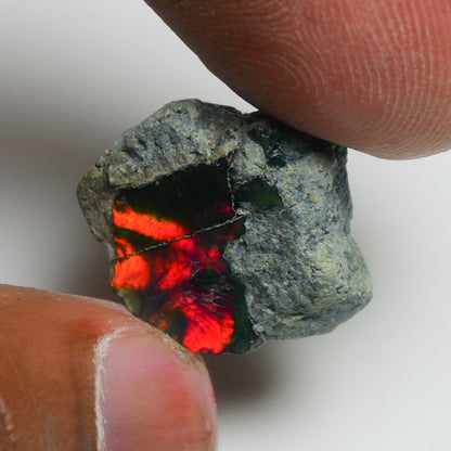 Rare Black Opal 10.00 Carats | Natural Black Ethiopian Opal Rough - Ready for Cutting & Jewelry!