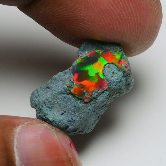 Rare Black Opal 10.30 Carats | Natural Black Ethiopian Opal Rough - Ready for Cutting & Jewelry!