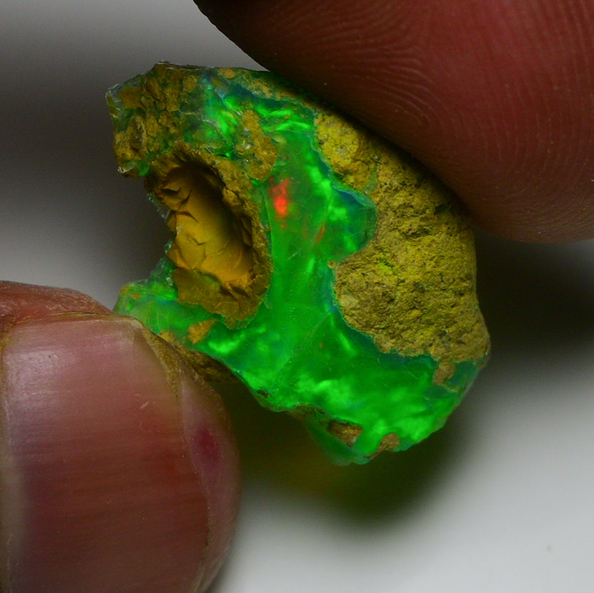 Rare Green Opal 13.15 Carats | Natural Green Ethiopian Opal Rough - Ready for Cutting & Jewelry!