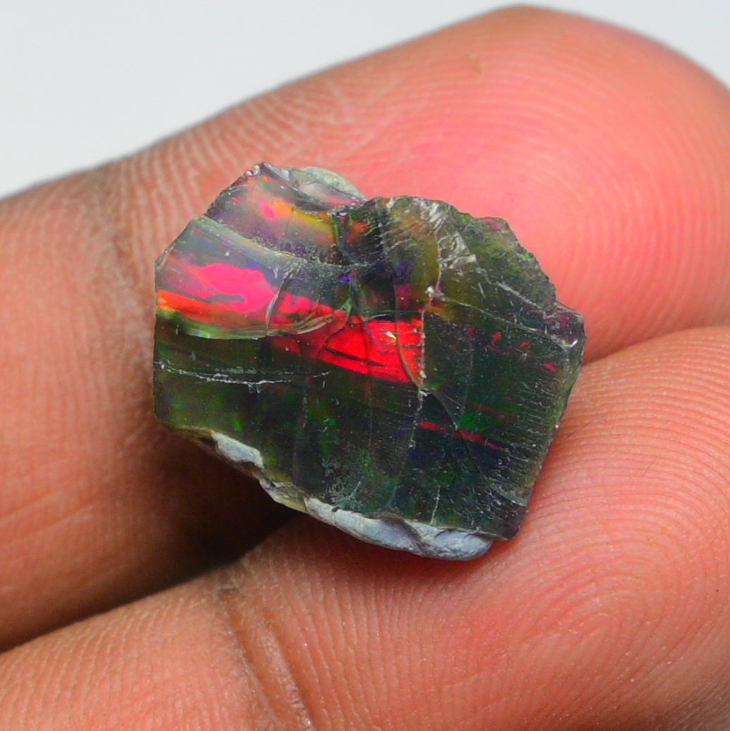 Rare Black Opal 10.45 Carats | Natural Black Ethiopian Opal Rough - Ready for Cutting & Jewelry!
