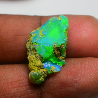 Rare Green Opal 13.40 Carats | Natural Green Ethiopian Opal Rough - Ready for Cutting & Jewelry!