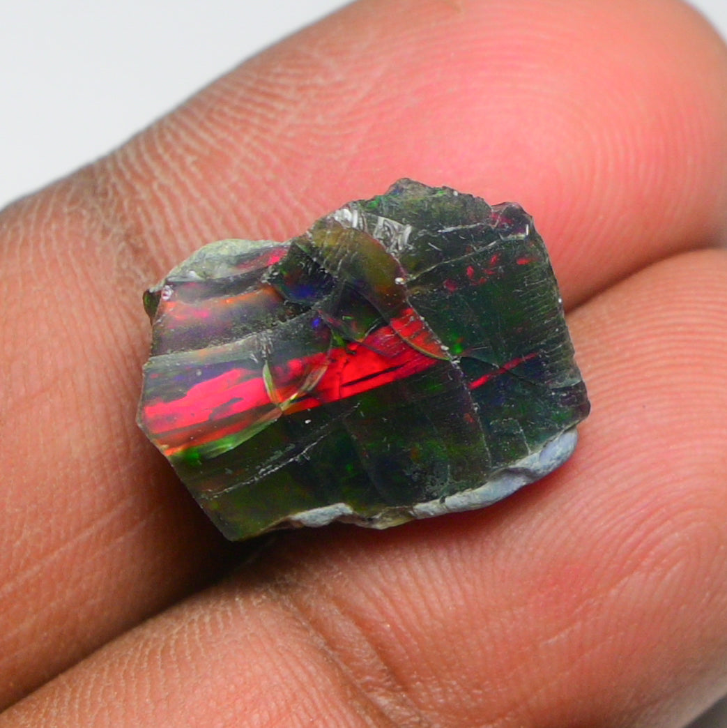 Rare Black Opal 10.45 Carats | Natural Black Ethiopian Opal Rough - Ready for Cutting & Jewelry!