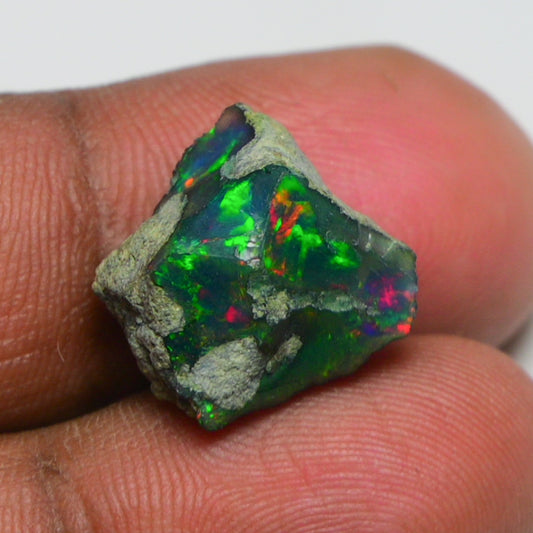 Rare Black Opal 8.60 Carats | Natural Black Ethiopian Opal Rough - Ready for Cutting & Jewelry!