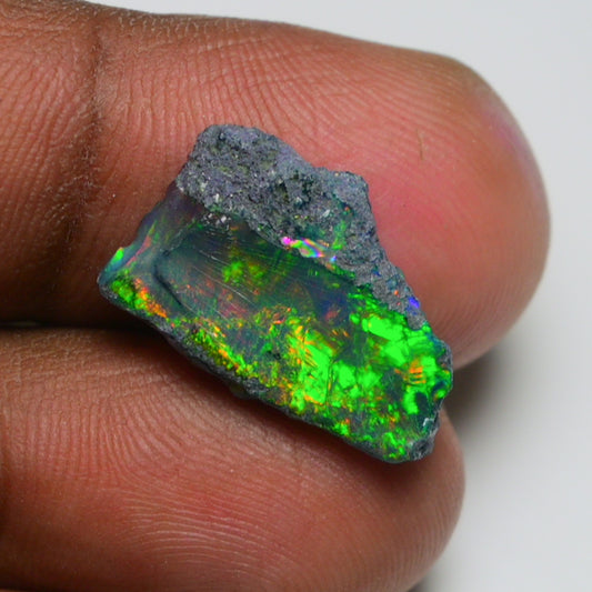 Rare Black Opal 3.65 Carats | Natural Black Ethiopian Opal Rough - Ready for Cutting & Jewelry!