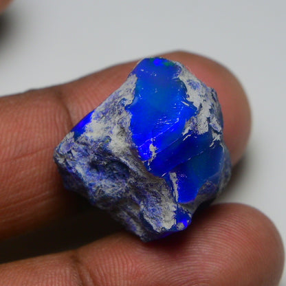 Rare Blue Opal 33.60 Carats | Natural Blue Ethiopian Opal Rough - Ready for Cutting & Jewelry!