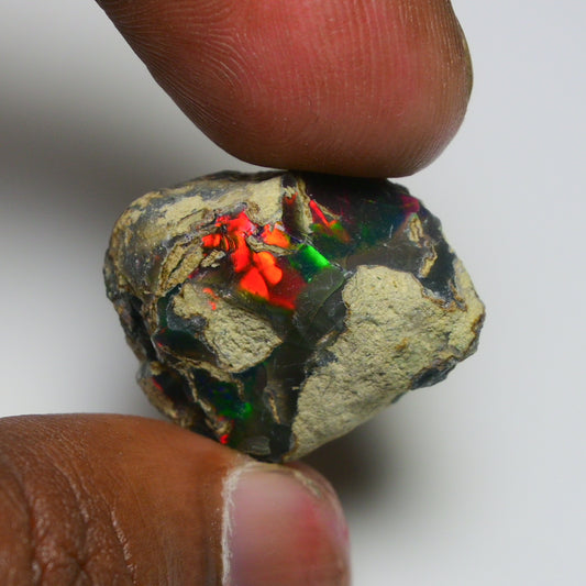 Rare Black Opal 29.30 Carats | Natural Black Ethiopian Opal Rough - Ready for Cutting & Jewelry!