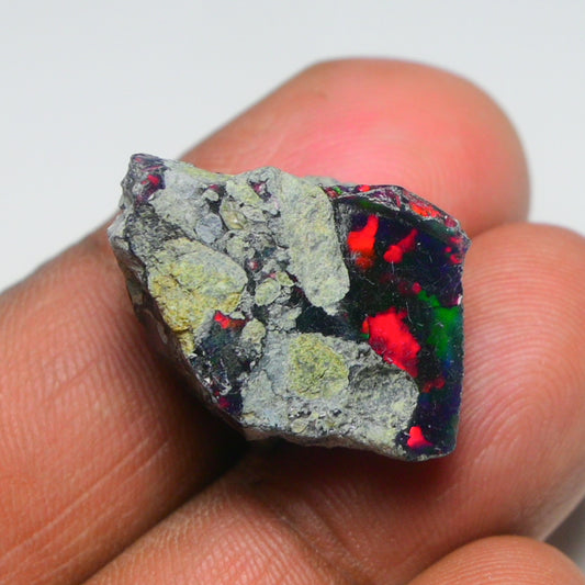 Rare Black Opal 21.55 Carats | Natural Black Ethiopian Opal Rough - Ready for Cutting & Jewelry!