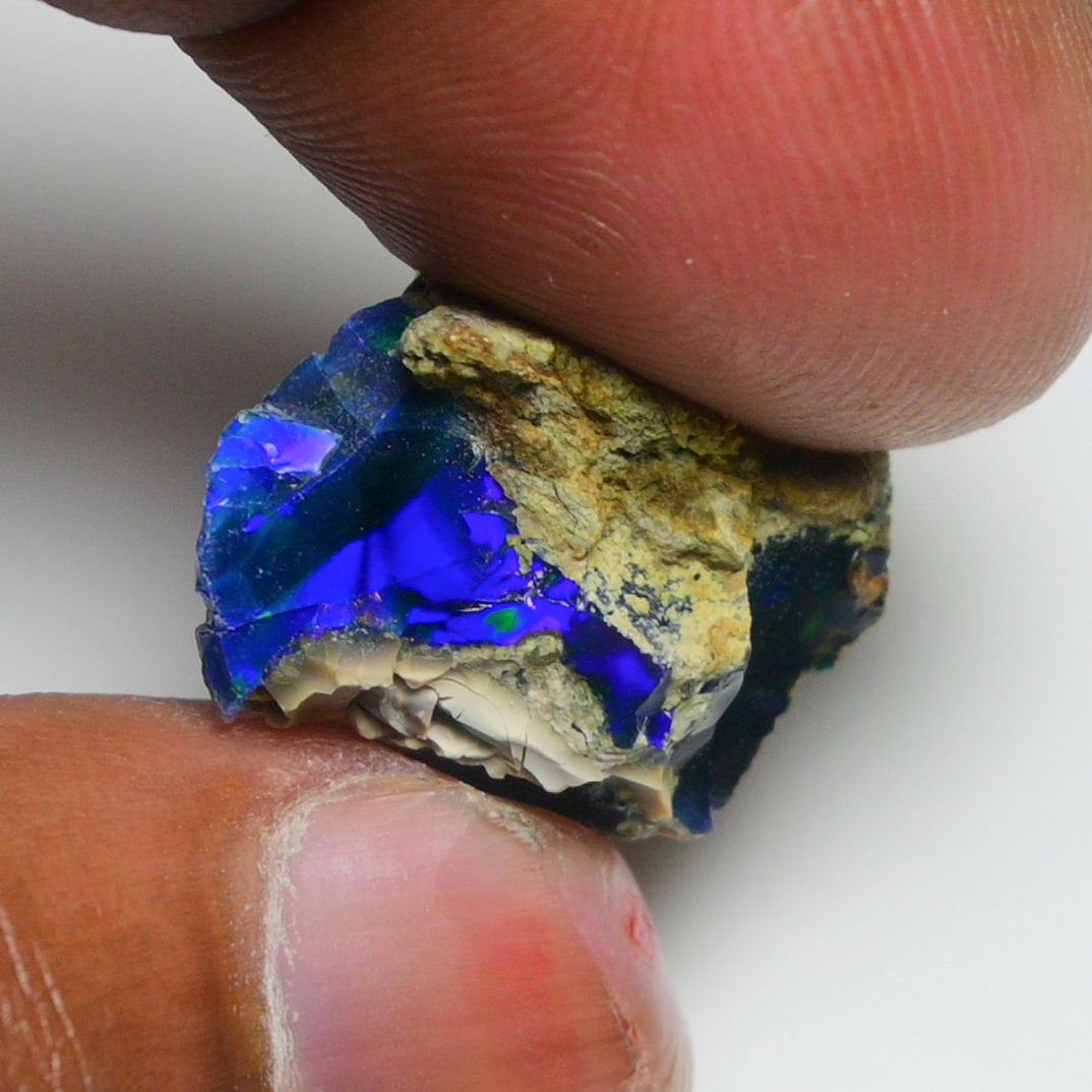 Rare Black Opal 16.00 Carats | Natural Black Ethiopian Opal Rough - Ready for Cutting & Jewelry!