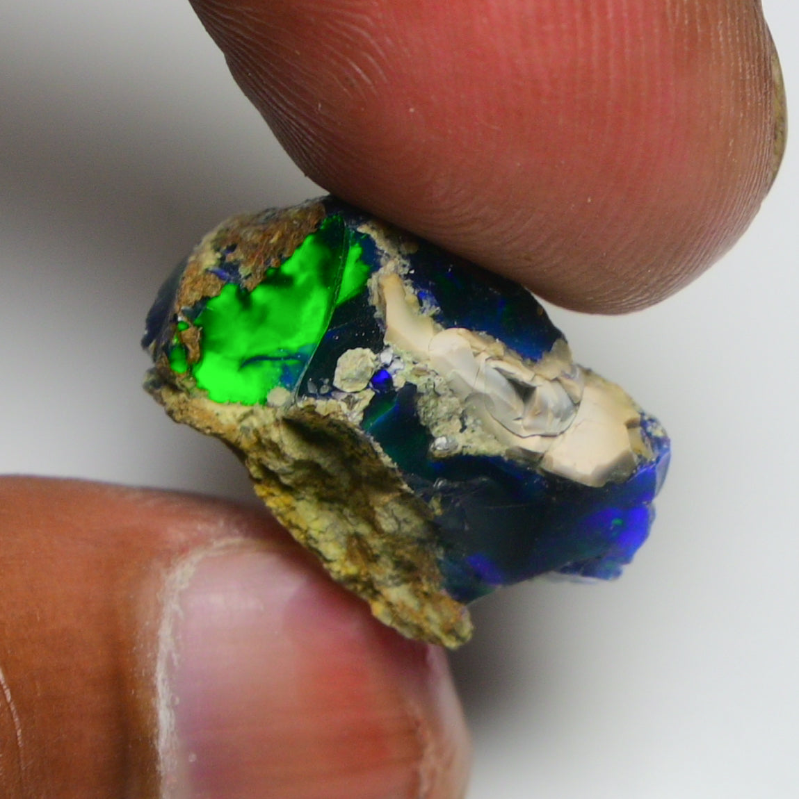 Rare Black Opal 16.00 Carats | Natural Black Ethiopian Opal Rough - Ready for Cutting & Jewelry!