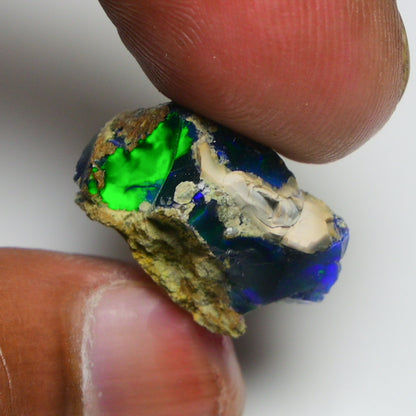 Rare Black Opal 16.00 Carats | Natural Black Ethiopian Opal Rough - Ready for Cutting & Jewelry!