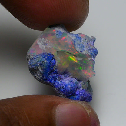 Rare Blue Opal 17.45 Carats | Natural Blue Ethiopian Opal Rough - Ready for Cutting & Jewelry!