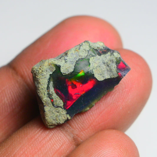 Rare Black Opal 15.00 Carats | Natural Black Ethiopian Opal Rough - Ready for Cutting & Jewelry!