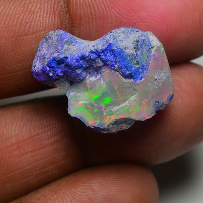 Rare Blue Opal 17.45 Carats | Natural Blue Ethiopian Opal Rough - Ready for Cutting & Jewelry!