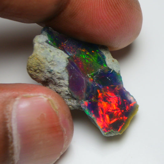 Black Opal 14.50 Carats | Natural Black Ethiopian Opal Rough - Ready for Cutting & Jewelry!