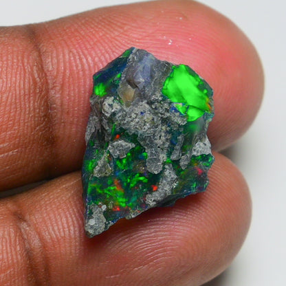 Rare Black Opal 9.20 Carats | Natural Black Ethiopian Opal Rough - Ready for Cutting & Jewelry!
