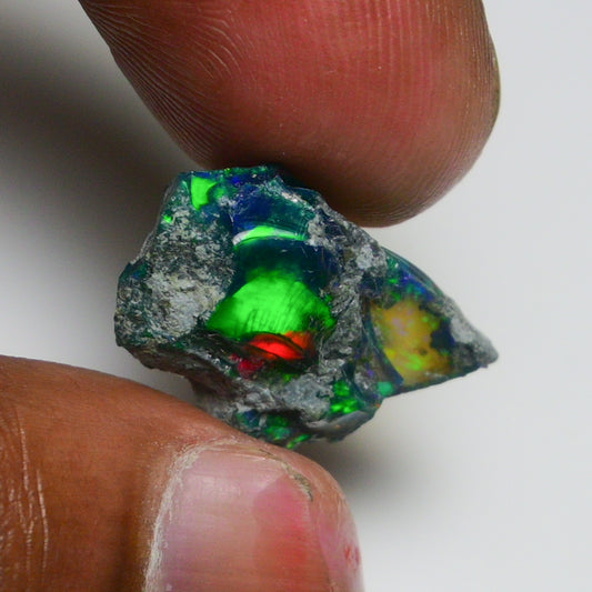 Rare Black Opal 9.20 Carats | Natural Black Ethiopian Opal Rough - Ready for Cutting & Jewelry!