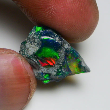 Rare Black Opal 9.20 Carats | Natural Black Ethiopian Opal Rough - Ready for Cutting & Jewelry!