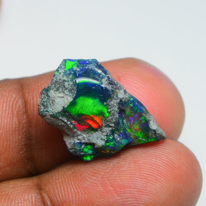 Rare Black Opal 9.20 Carats | Natural Black Ethiopian Opal Rough - Ready for Cutting & Jewelry!