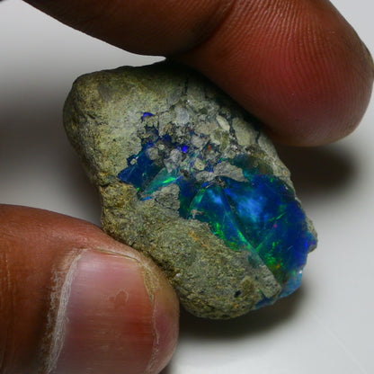 Black Opal 38.55 Carats | Natural Black Ethiopian Opal Rough - Ready for Cutting & Jewelry!