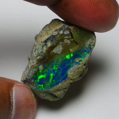 Black Opal 38.55 Carats | Natural Black Ethiopian Opal Rough - Ready for Cutting & Jewelry!