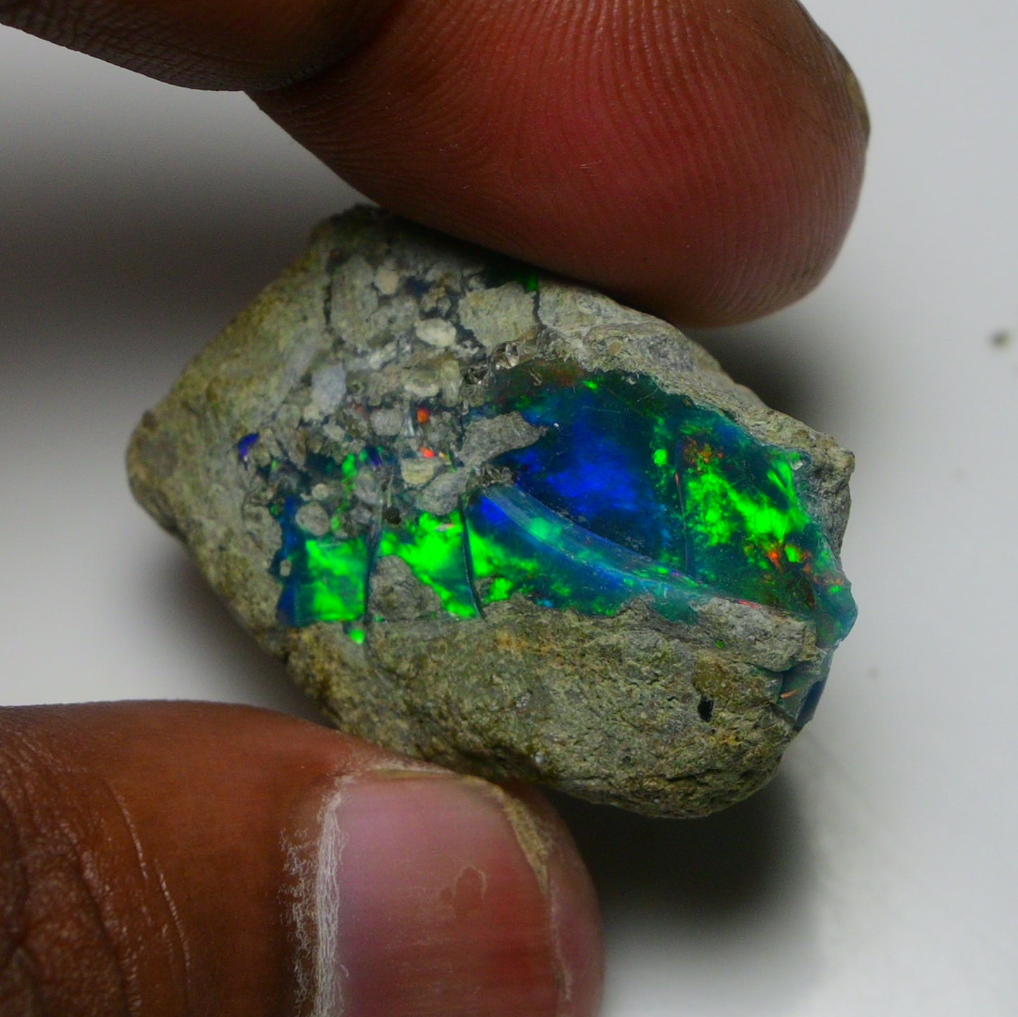 Black Opal 38.55 Carats | Natural Black Ethiopian Opal Rough - Ready for Cutting & Jewelry!