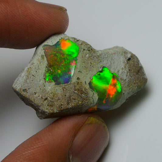 Black Opal Weight: 20.85  Carats | Natural Black Ethiopian Opal Rough - Ready for Cutting & Jewelry
