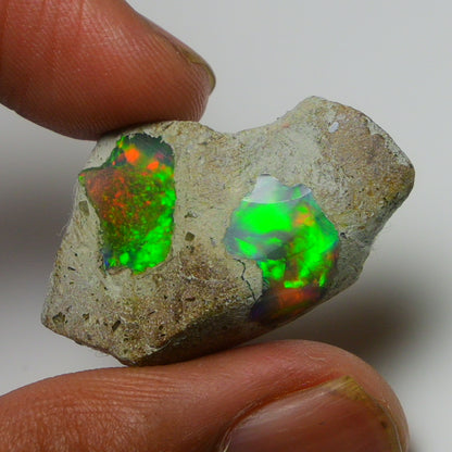 Black Opal Weight: 20.85  Carats | Natural Black Ethiopian Opal Rough - Ready for Cutting & Jewelry