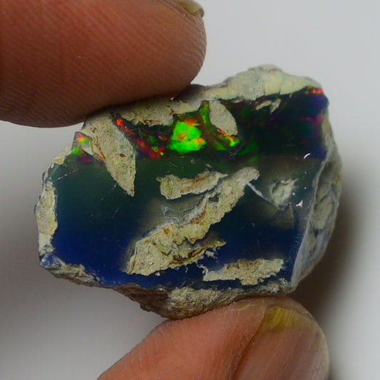 Black Opal Weight: 10.35  Carats | Natural Black Ethiopian Opal Rough - Ready for Cutting & Jewelry