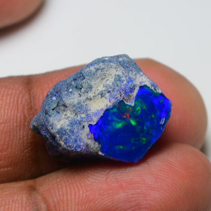 Rare Blue Opal 14.20 Carats | Natural Blue Ethiopian Opal Rough - Ready for Cutting & Jewelry!