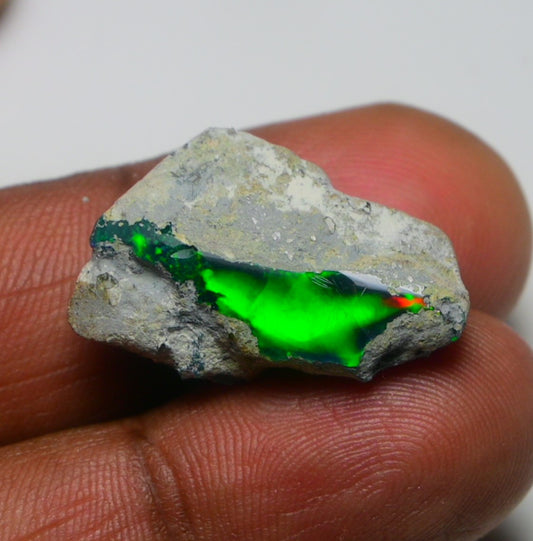 Black Opal 15.10 Carats | Natural Black Ethiopian Opal Rough - Ready for Cutting & Jewelry!