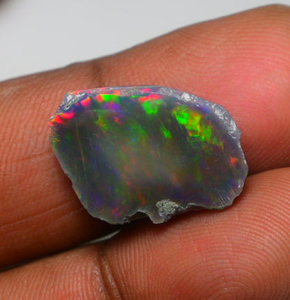 Black Opal 8.00 Carats | Natural Black Ethiopian Opal Rough - Ready for Cutting & Jewelry!