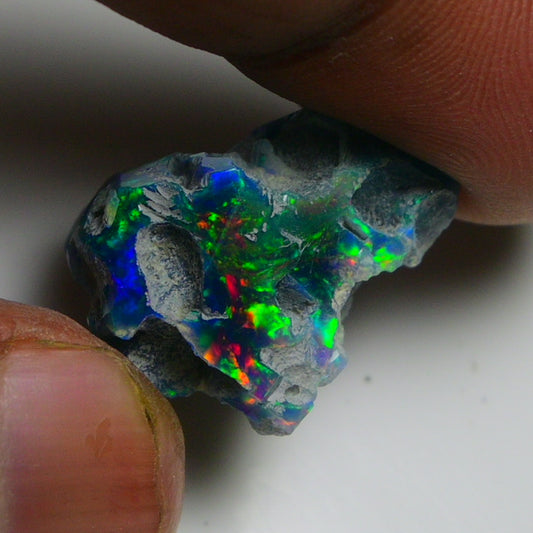 Black Opal 10.70 Carats | Natural Black Ethiopian Opal Rough - Ready for Cutting & Jewelry!